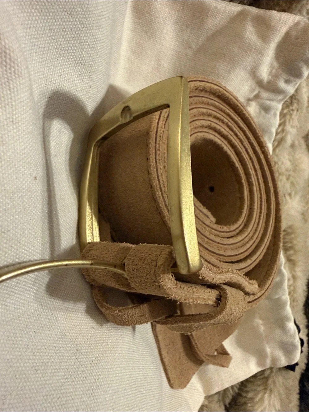 Nisolo Men’s Owen Suede Leather Belt 2.0 in Linen size small NWT